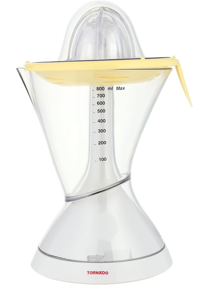 Tornado Electric Citrus Juicer, 0.8 Liter Capacity, 40 Watts Power, Dual-Direction Rotation, White - Model TCJ-40S - Image 2