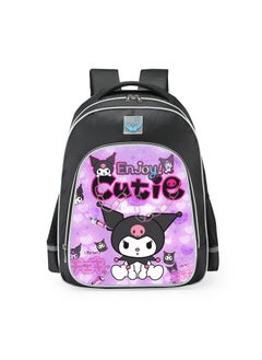 Primary school girls' schoolbag 1-3-6 years old backpack shoulder pad lightweight pink warning strip backpack,B-15-Re reflective-large-larary-black