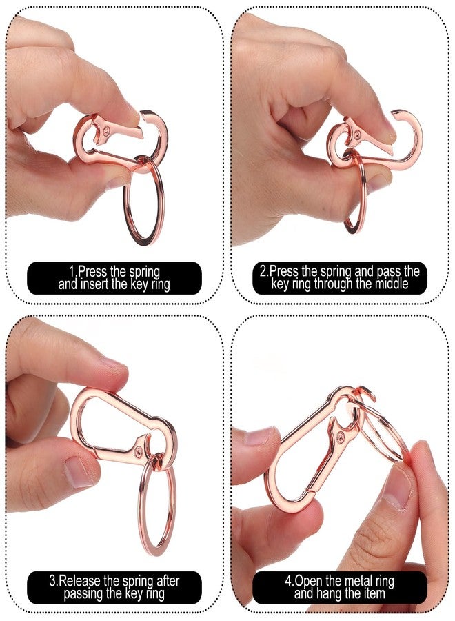 Shimeyao 20 Pcs Metal Keychains Carabiners Bag Charms for Women Men Quick Release Sturdy Key Chain Ring Clip Holder Organizer for Bag Purse Car Party Favors Keyring Accessories - Image 4