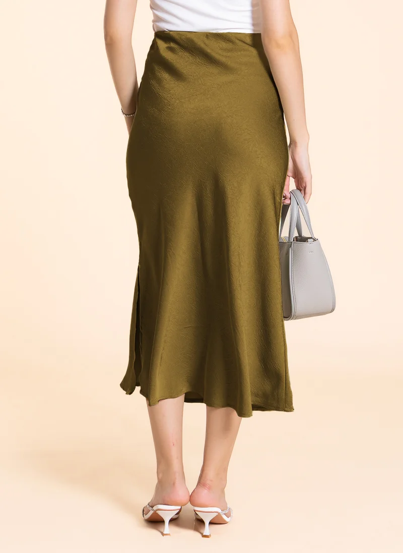 شايبس TEXTURED MIDI SATIN SKIRT