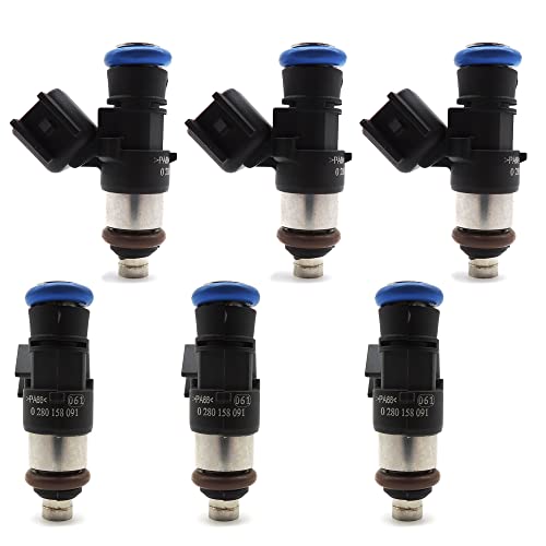 HiSport Fuel Injectors 0280158091 6PCS Compatible with FORD LINCOLN MAZDA 35L 37L V6 20072011 Replacement FJ1000 67606 7T4EC5A 7T4Z9F593CA 0280158077 - Image 3