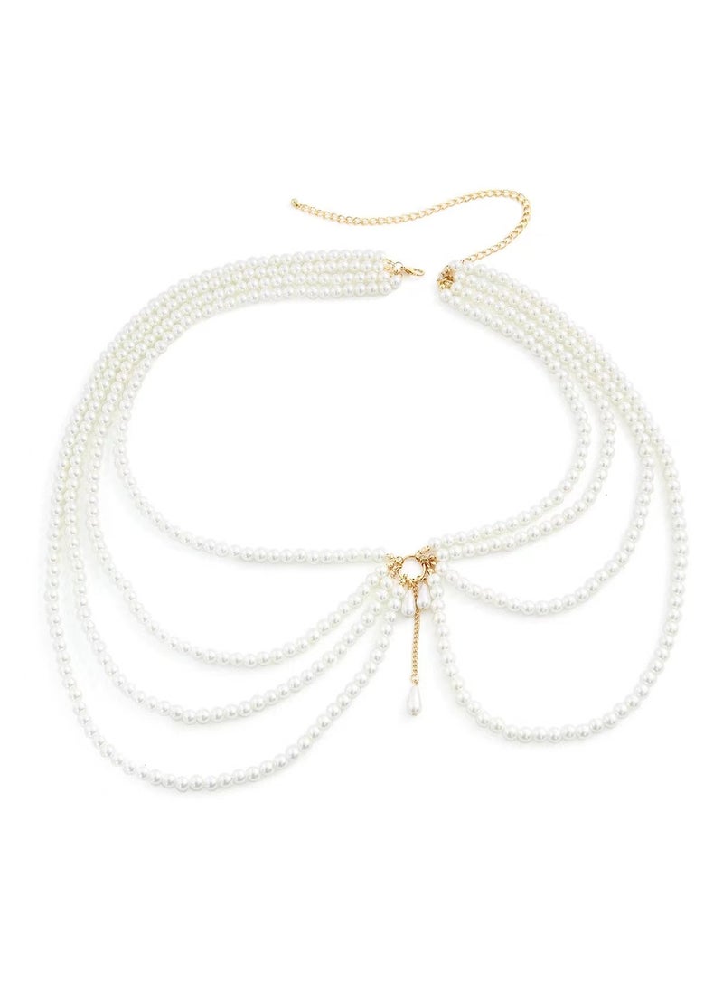 General - Chain Tassel Decorative Belt Gold-White - Image 1