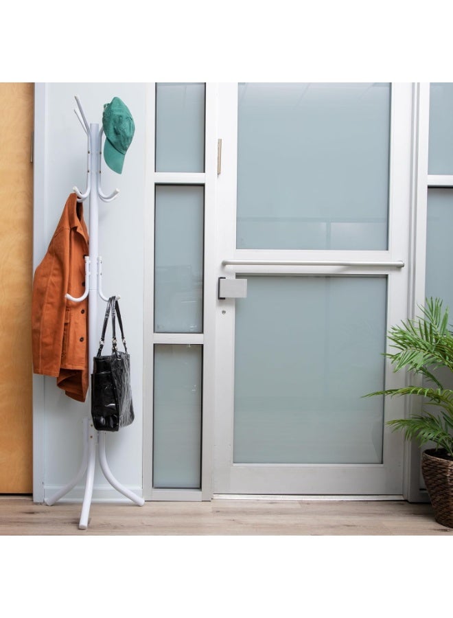 Coat Rack, Freestanding Coat Rack with 8 Hooks and 3 Adjustable Size Tree Coat Racks for Bedroom, Hallway, Entrance, Office, for Hats, Coats, Scarves, Handbags (White) - Image 3