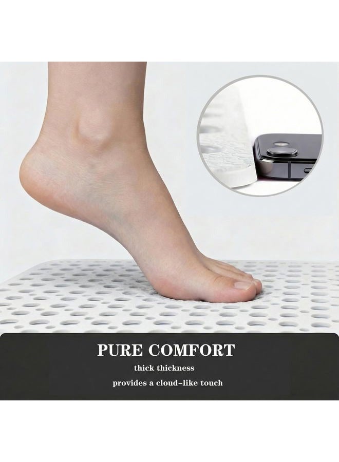Mantto Nonslip Bathtub Mat Extra Soft Eco Friendly TPE Bath Mat for Kids, Anti Bacterial Machine Washable Bathroom Shower Mat 30L x 17W Inch (White) - Image 4