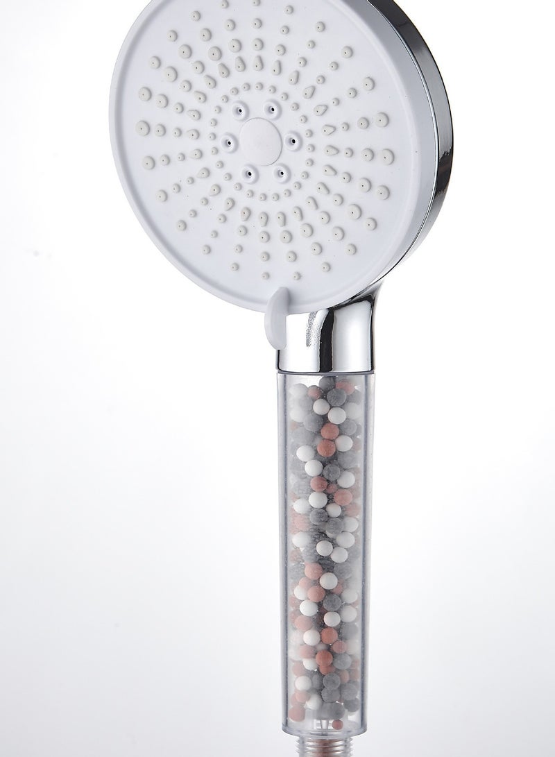 Loquat Ionic High Pressure Filtered Shower Head with Hand Held, Showerhead Nozzle with 5 Spray Modes Bathroom Spa  Massage Filtration to prevent Hair Loss  Dry Skin Ideal for Hard Water White - Image 1