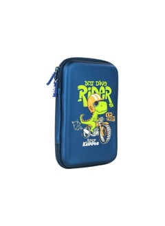 SMILY KIDDOS Smily Kiddos Ethylene Vinyl Acetate (Eva) Single Compartment Pencil Case Cute Large Capacity Hardtop Pencil Case Organizer School Kids Girls Women Pen Holder Pouch Multi Purpose (Rider Dino,Navy Blue)  - Image 3