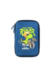 SMILY KIDDOS Smily Kiddos Ethylene Vinyl Acetate (Eva) Single Compartment Pencil Case Cute Large Capacity Hardtop Pencil Case Organizer School Kids Girls Women Pen Holder Pouch Multi Purpose (Rider Dino,Navy Blue)  - Image 1