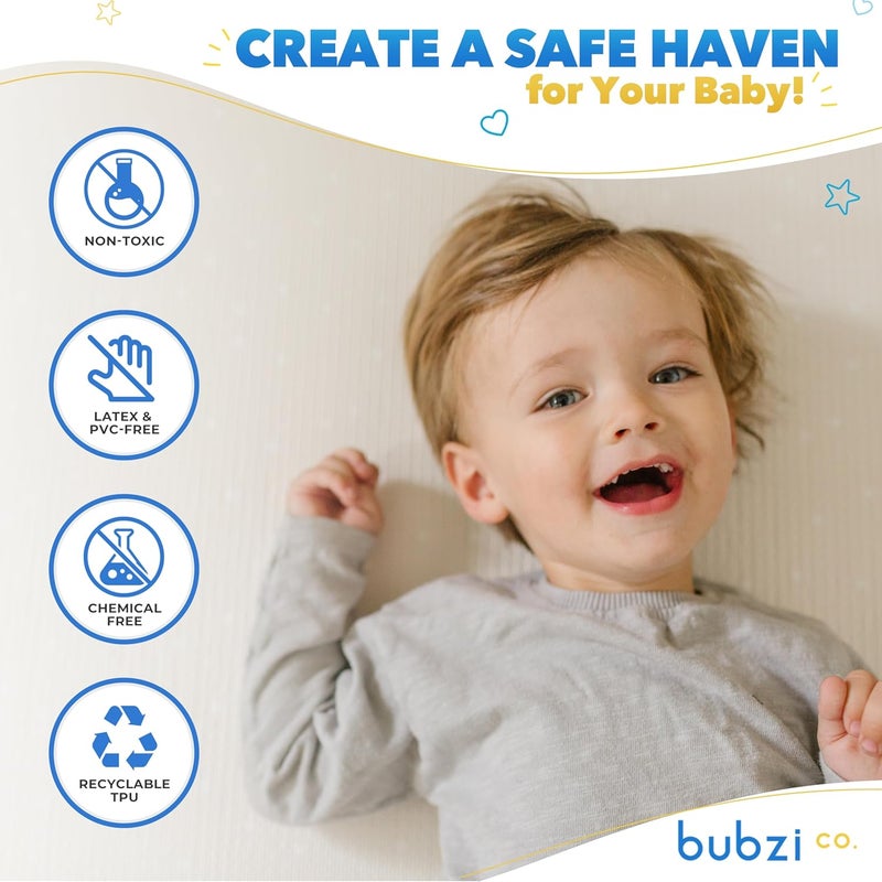 Bubzi Co Non Toxic Large Baby Play Mat for Floor Padded Tummy Time Mat for Babies Learning to Walk or Crawl Thick Foam Nursery Playroom Rug 0 6 12 Months - Image 3