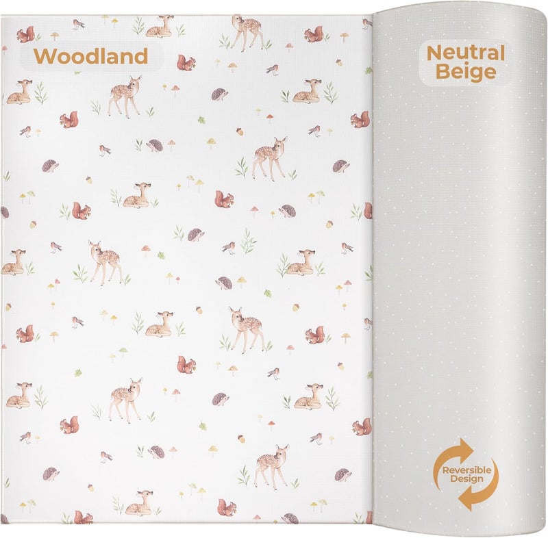 Bubzi Co Non Toxic Large Baby Play Mat for Floor Padded Tummy Time Mat for Babies Learning to Walk or Crawl Thick Foam Nursery Playroom Rug 0 6 12 Months - Image 1