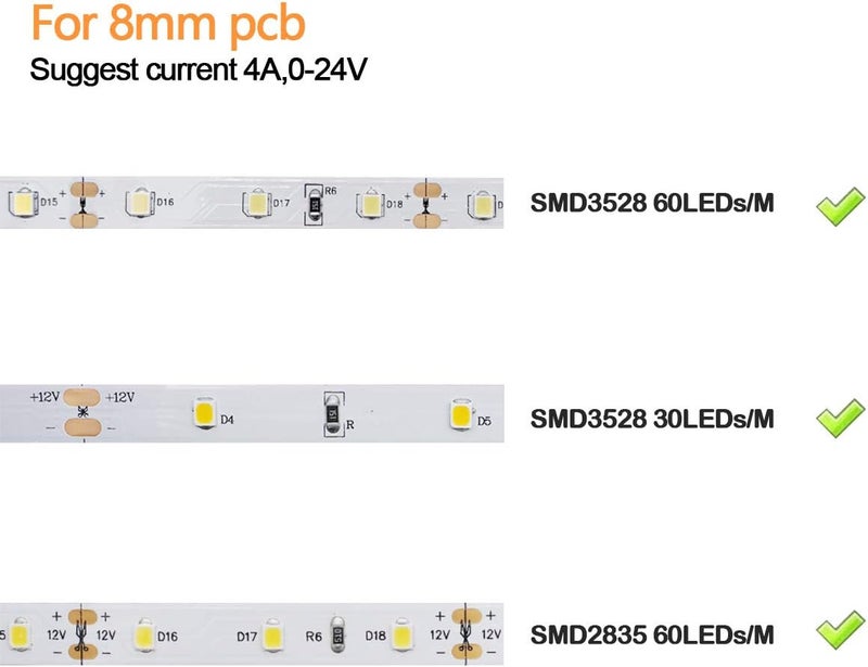 LightingWill 10pcs/Pack Strip to Strip with Wire Solderless Snap Down 2Pin Conductor LED Strip Connector for 8mm Wide 3528 2835 Single Color Flex LED Strips - Image 5