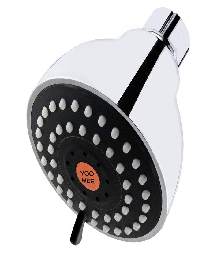 YOO.MEE High Pressure Fixed Shower Head - Strong Powerful Pressure Boosting against Low Flow Showers- 3 Function Wall Mount Rain Shower - Luxury Chrome - Image 1