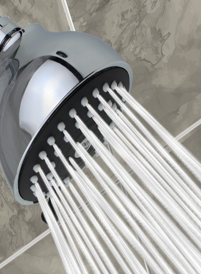 YOO.MEE High Pressure Fixed Shower Head - Strong Powerful Pressure Boosting against Low Flow Showers- 3 Function Wall Mount Rain Shower - Luxury Chrome - Image 3