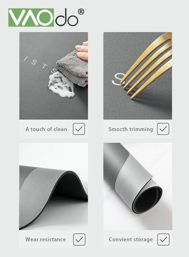 VAOdo Bath Mat Super Absorbent Bathroom Cushion Toilet Absorbent Non-Slip Mat Not Moldy Kitchen Porch Floor Mat 80*120CM Grey - Image 5