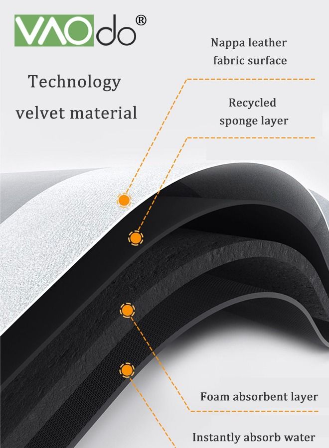 VAOdo Bath Mat Super Absorbent Bathroom Cushion Toilet Absorbent Non-Slip Mat Not Moldy Kitchen Porch Floor Mat 80*120CM Grey - Image 4