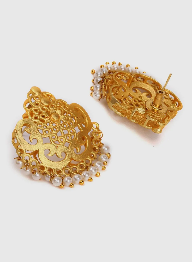 SOHI Gold-Plated Beaded Necklace Set