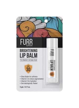 FURR By PEE SAFE FURR 1% Vitamin C & Kojic Acid Brightening Lip Balm with  SPF 30 | Heals, Hydrates & Softens | Reduces Pigmentation | Almond Oil,  Shea Butter, Vitamin E