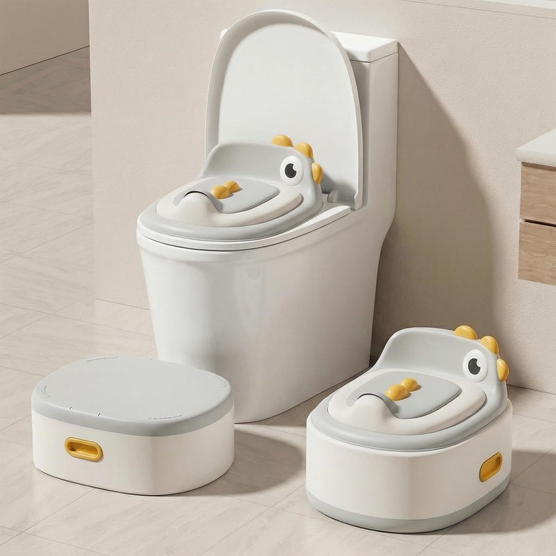 Kindsgut Toddler Potty Toilet for Baby 3in1 Training Seat Potty Chair for kids Portable Removable Seat with Sturdy Step Stool Splash Guard Comfortable Backrest Bowl Easy to Clean - Image 2