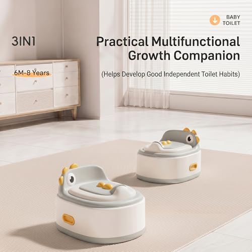Kindsgut Toddler Potty Toilet for Baby 3in1 Training Seat Potty Chair for kids Portable Removable Seat with Sturdy Step Stool Splash Guard Comfortable Backrest Bowl Easy to Clean - Image 3