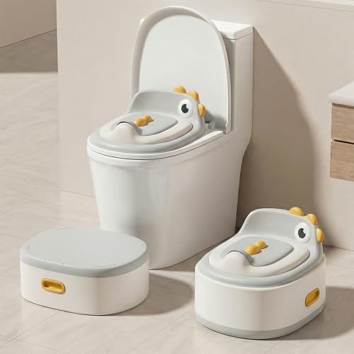 Kindsgut Toddler Potty Toilet for Baby 3in1 Training Seat Potty Chair for kids Portable Removable Seat with Sturdy Step Stool Splash Guard Comfortable Backrest Bowl Easy to Clean - Image 1