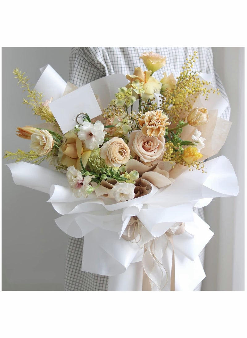 KASTWAVE Gift Wrap Paper, Florists Wrapping Paper, Handmade Packaging Supplies Floral Supplies Waterproof Wrapping Paper Diy Packaging Supplies (White) - Image 5