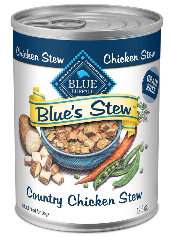 Blue Buffalo Blue's Stew Grain Free Natural Adult Wet Dog Food, Chicken Stew 12.5 oz cans (Pack of 12) - Image 1