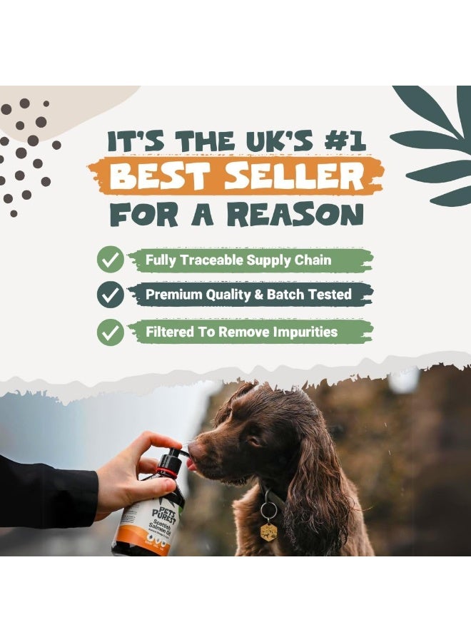 Pets Purest Scottish Salmon Oil For Dogs, Cats, Horse, Ferret & Pet - Pure Omega 3, 6 & 9 Fish Oil Food Treats Supplement for Natural Coat, Immune Support, Itchy Skin, Joint & Brain Health (300ml) - Image 4