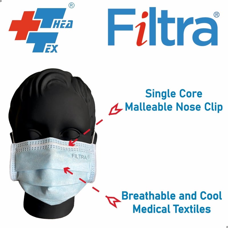 Filtra ® 3-Ply Ear Loop Kids Mask | Ages 3-18 | Kids Mask | Children's Mask | Ladies Mask | High Filtration | New extra tough courier packing | Travel Zip Lock Pouch of 20 Masks - Image 5