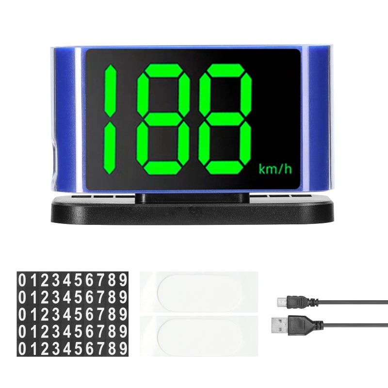 Car HUD Display: Blue ABS Material With Transparent Acrylic Cover - GPS BeiDou Dual Mode Real-time Speed Refresh - HUD Speedometer for Car Truck SUV Bus Motorcycle - Image 1