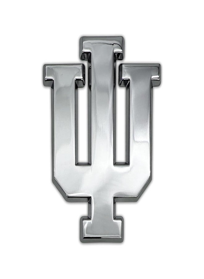Elektroplate Officially Licensed Indiana University IU Hoosiers All Metal Chrome Emblem for Cars, Trucks, and All Auto | Universal Fit at 3.0" x 2.5" | Weatherproof - Image 1