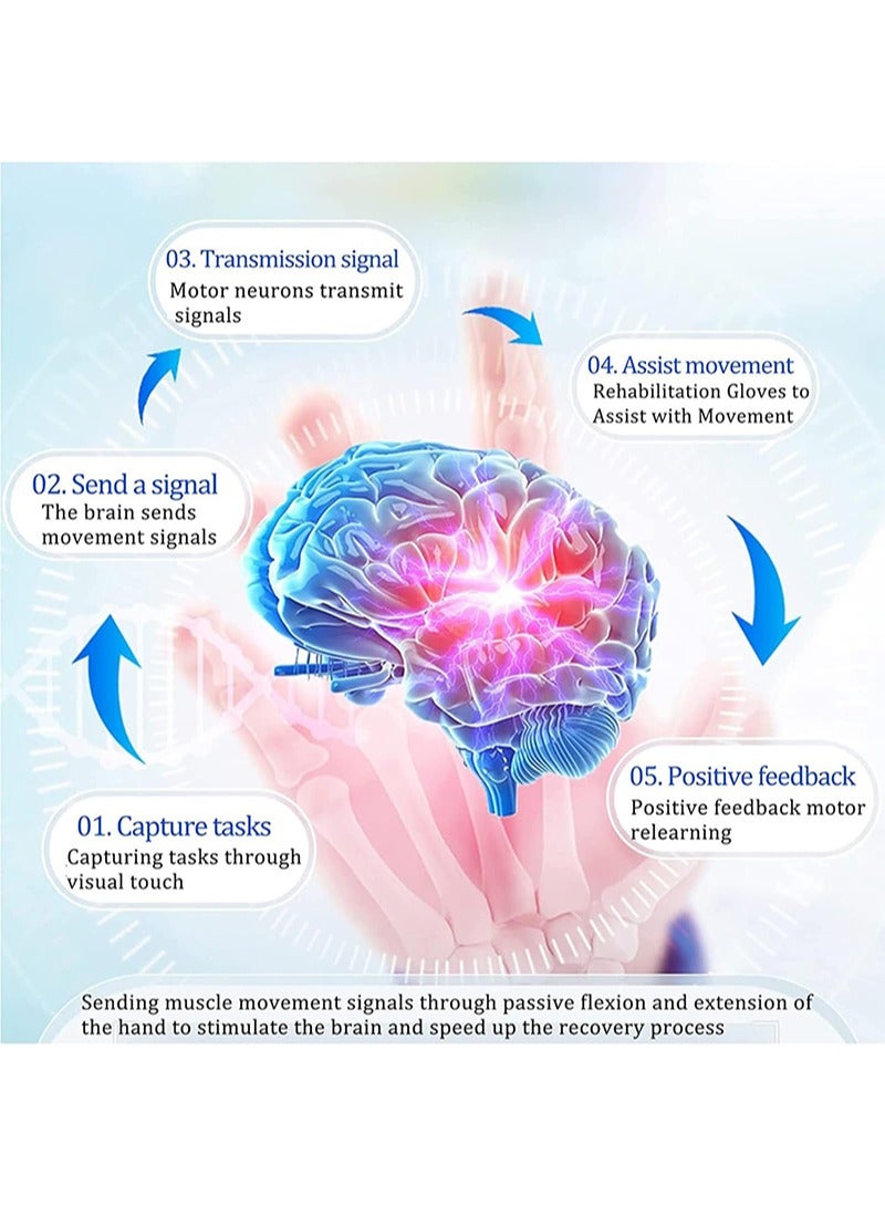 Robotic Gloves for Finger Rehabilitation for Stroke and Hemiplegia Patients, Hand Stroke Rehabilitation Equipment, Hand Dysfunction Patient Training Device, Stroke Hemiplegia Finger Orthosis for Long-Term Pain Relief of Finger Cramps and Posture Correction