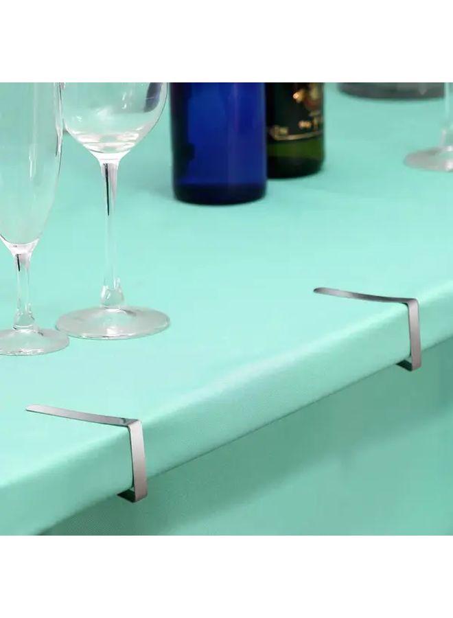 Silver Heavy Duty Non Slip Tablecloth Clips 10 Pieces For Picnic Wedding Party - Image 3