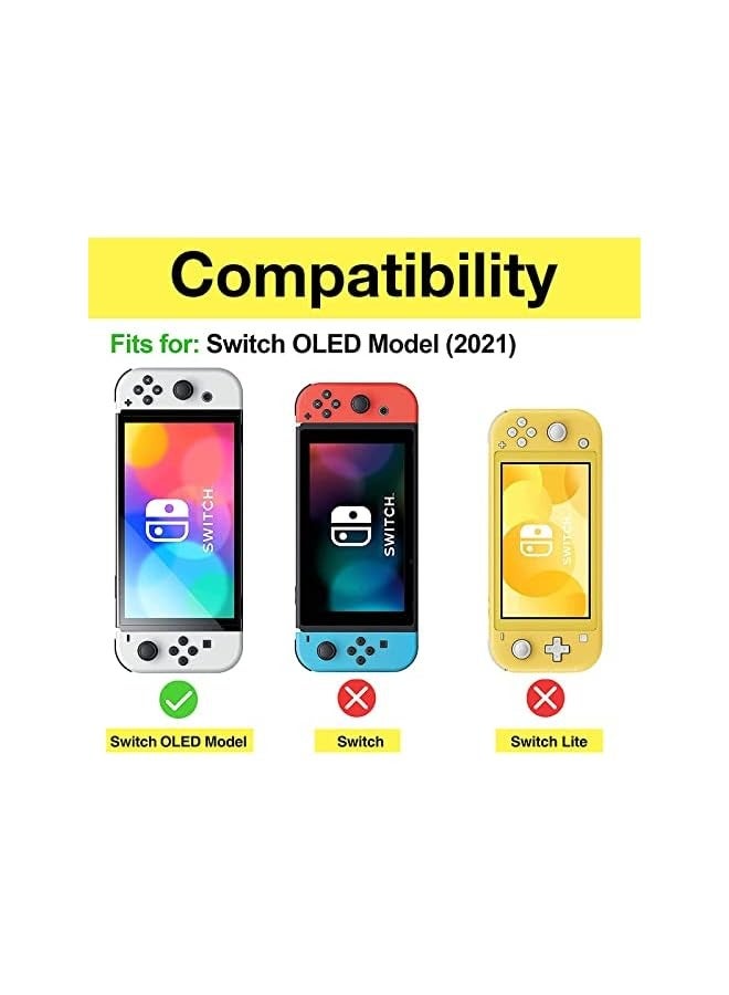 بروماس غطاء قابل للطي لجهاز نينتندو سويتش OLED موديل 2021 مع 2 واقي شاشة، حافظة واقية لجهاز Switch OLED مع غلاف أمامي قابل للفصل مغناطيسيًا - أسود - Image 2