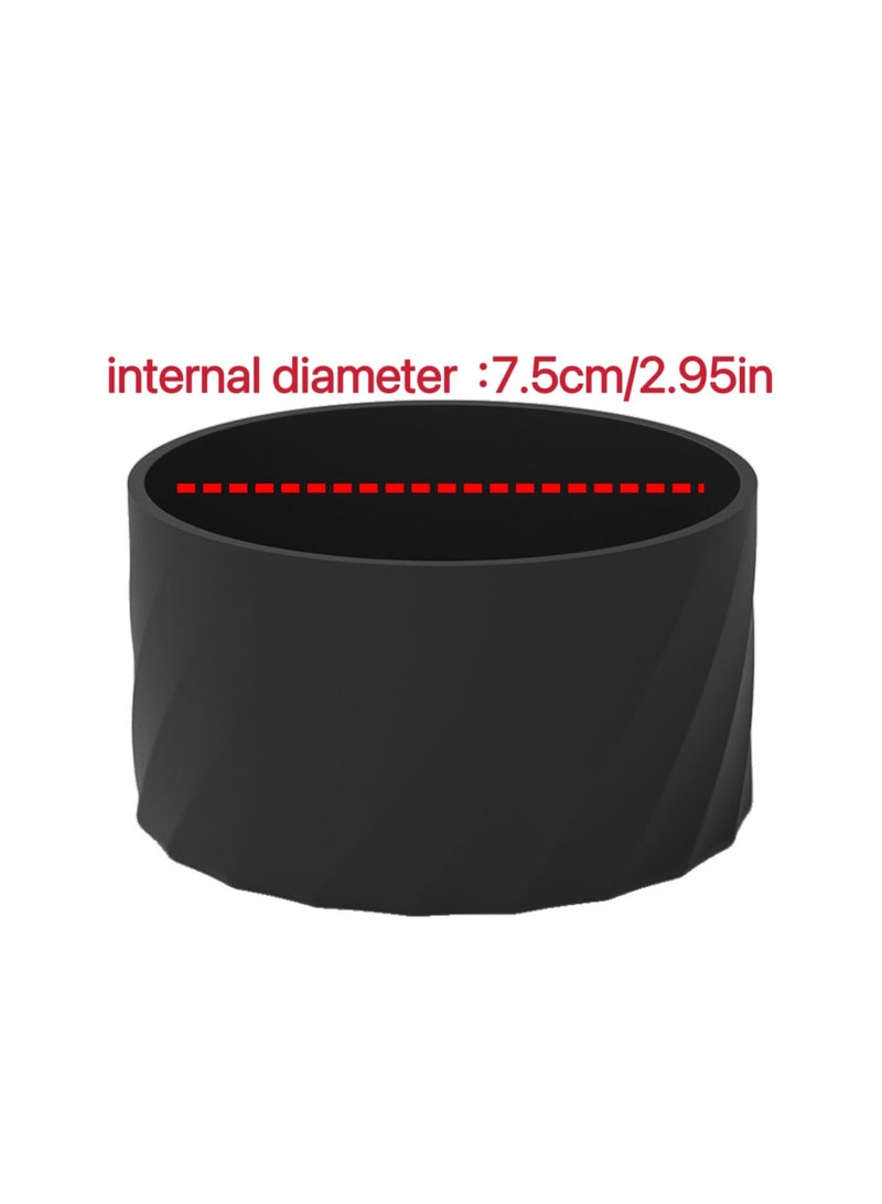 4PCS (Black) ,40oz Silicone Accessories Set,Spill-Proof Stopper(1Pcs), Straw Lids Straw Topper(1Pcs), Silicone Boot(1Pcs),Water Bottle Lower Bumper Protection Cover(1Pcs)  - Image 3