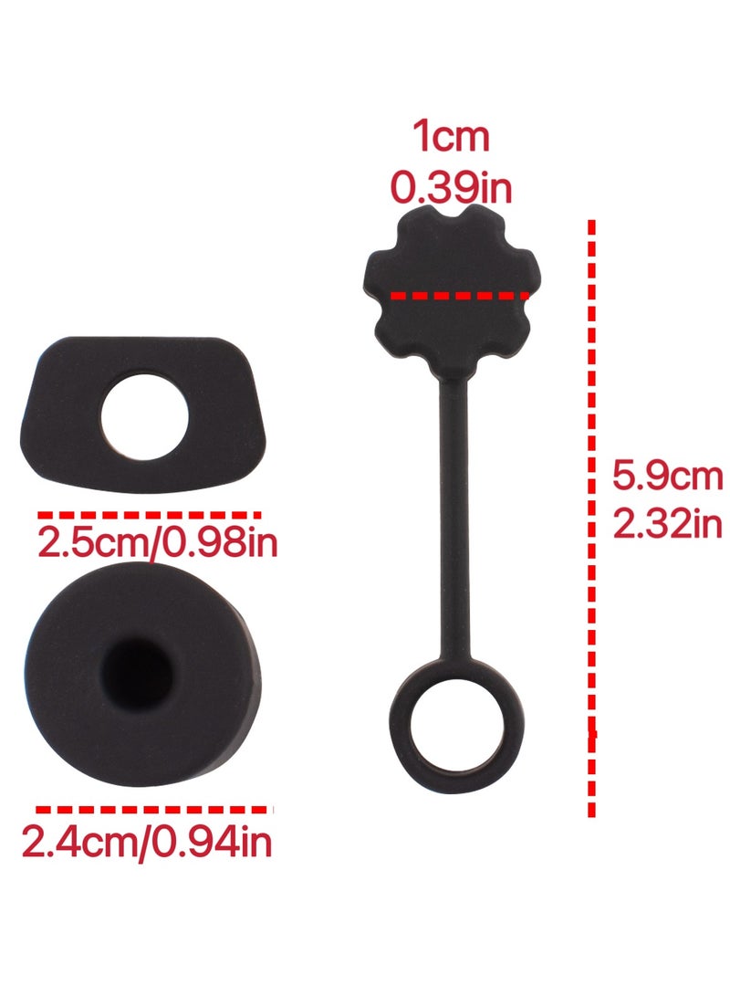 4PCS (Black) ,40oz Silicone Accessories Set,Spill-Proof Stopper(1Pcs), Straw Lids Straw Topper(1Pcs), Silicone Boot(1Pcs),Water Bottle Lower Bumper Protection Cover(1Pcs)  - Image 2