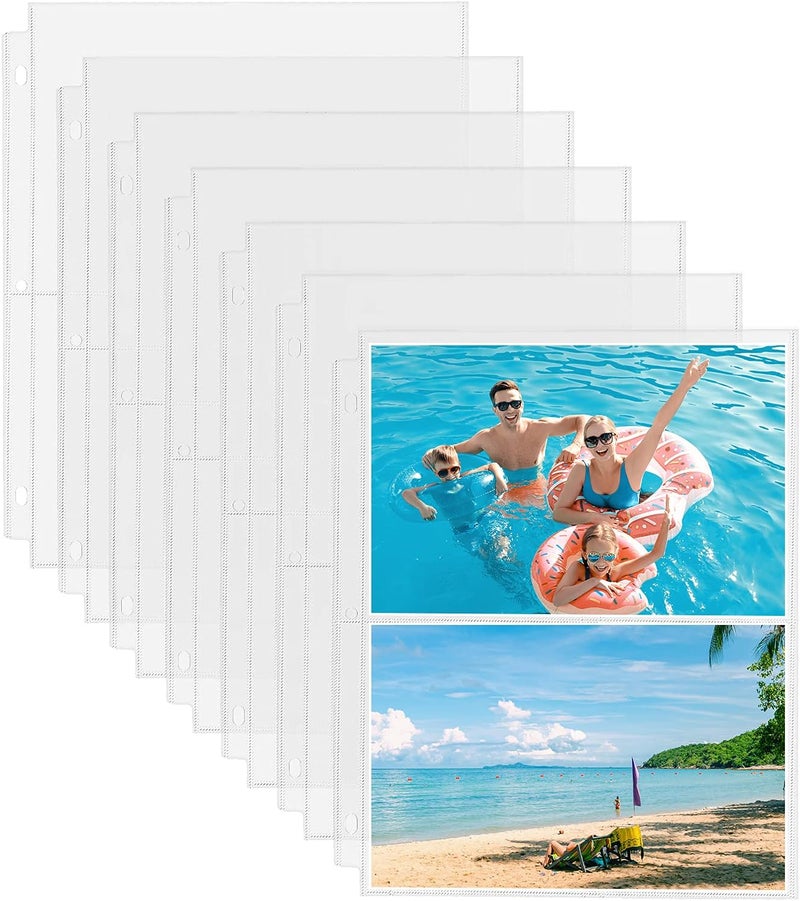 Fabmaker 30 Pack Photo Sleeves for 3 Ring Binder - (5x7, for 120 Photos), Archival Photo Page Protectors 5x7, Clear Plastic Photo Album Refill Pages Photo Pockets, Postcard Sleeves, Acid-Free - Image 1