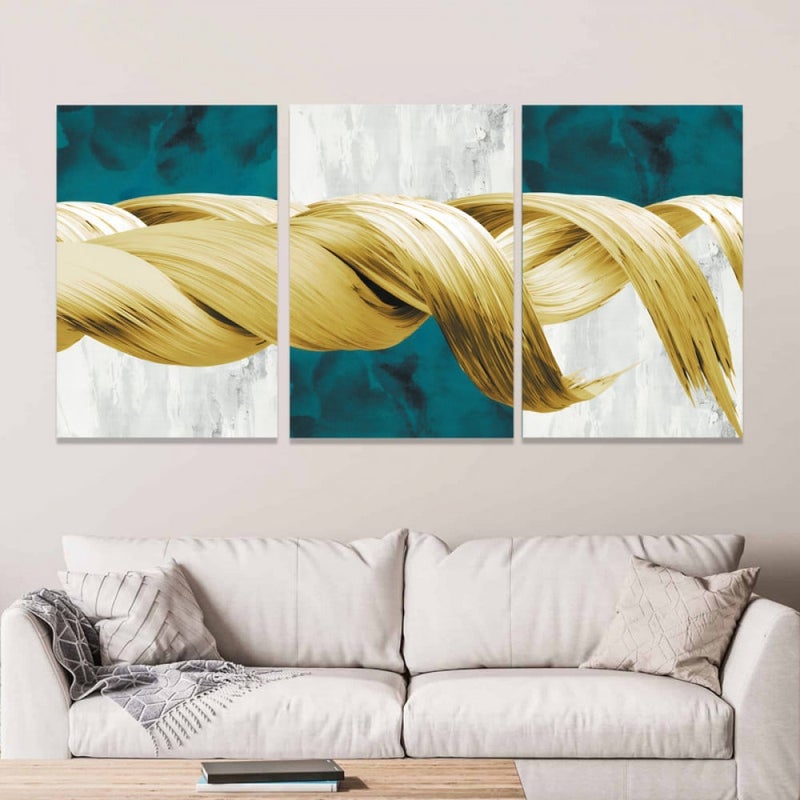 Marktna Three luxurious modern-designed canvas prints with a hollow frame, measuring (150×70), three pieces - Image 1