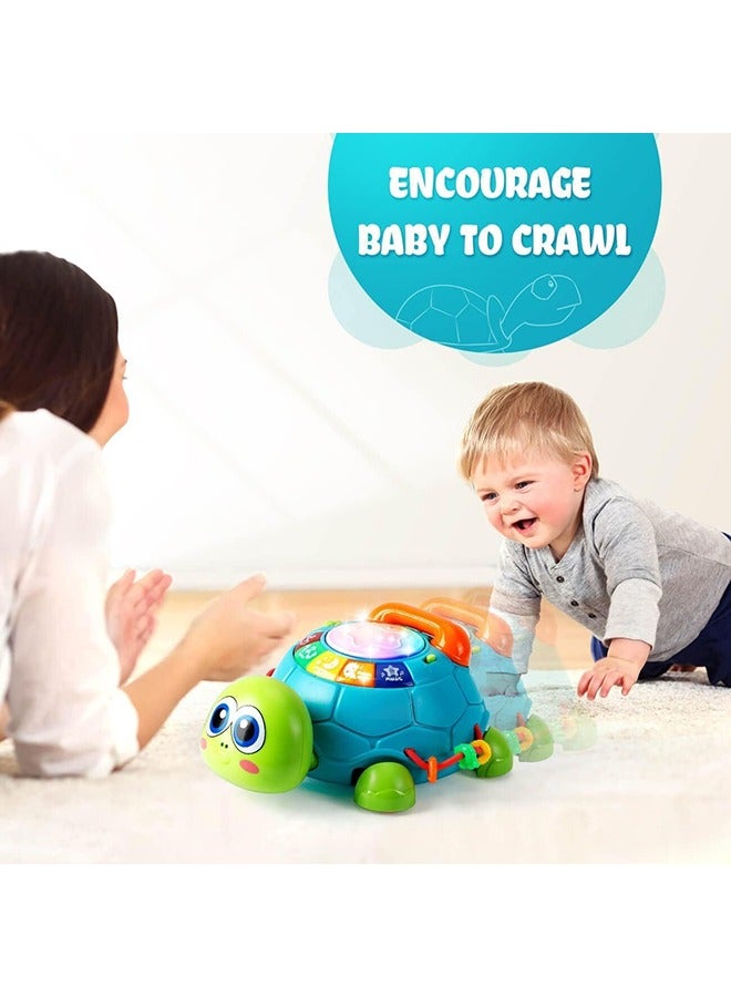 Educational Toys for 1 2 Year Old Boy Girl Gifts, Baby Toys 6 to 12 Months, Crawling Toys for Babies 6-12-18 Months Tummy Time, Light Up Musical Turtle Toys for 1 Year Old First Birthday Gifts - Image 2