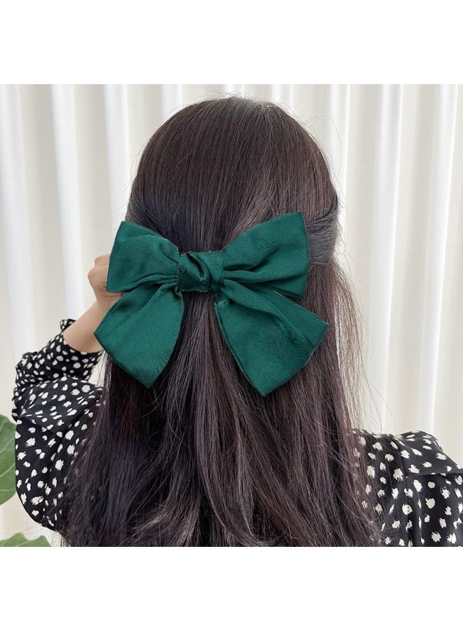 HZYH 12 Pack 8 Inch Large Big Oversized Knot Bowknot Satin Hair Bows, French Barrettes Hair Clips, Ponytail Holder Hair Bow Ribbon Accessories, for Women Girls Adults - Image 5