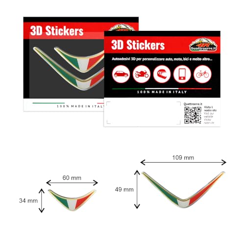 4R Quattroerre.it 32114 3D Sticker Decoration Italy, 50 x 110 mm - Image 3
