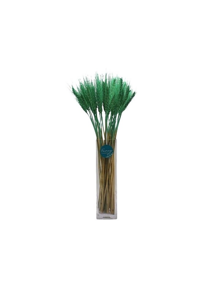 FANCY FLOWERS Dried Wheat Flowers Sheaves Grass Artificial Bouquet Bundle (Green, 200 Pieces) - Image 1