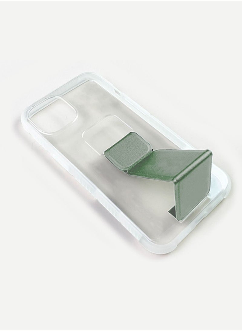 Wtech - Hand Grip With Anti-shock Case Cover For Apple iPhone 14 Clear/Olive - Image 1