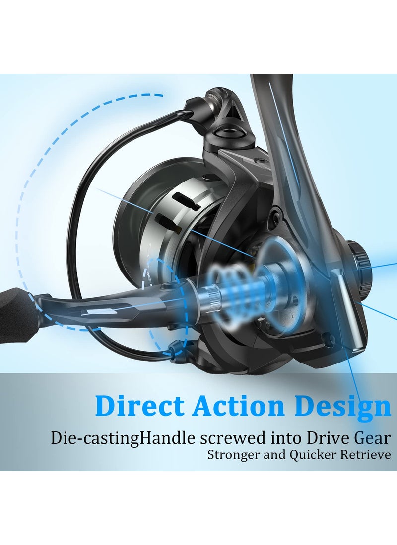 Cadence Cadence Essence Spinning Reel, Lightweight Carbon Frame and Side Plates, 9 + 1 Durable & Corrosion Resistant Ball Bearing System, Smooth and Powerful Drag  - Image 5