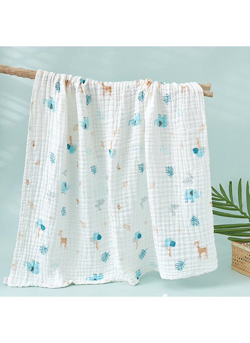 Generic - Pure Cotton Baby Gauze Bath BlanketLittle Elephant and Sika Deer Little Elephant and Sika Deer - Image 1