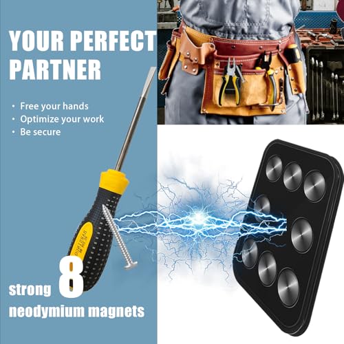 bjsdkff Magnetic Tool Holder Super Strong Tool Holster, Magnet Belt Clip Neodymium Magnet Leather Sleeve for Screws, Hammers, Sockets, Pliers, Drills, Wrenches Magnetic Tools and Hardware 2 Pcs - Image 4