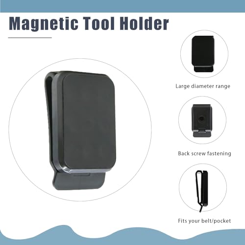 bjsdkff Magnetic Tool Holder Super Strong Tool Holster, Magnet Belt Clip Neodymium Magnet Leather Sleeve for Screws, Hammers, Sockets, Pliers, Drills, Wrenches Magnetic Tools and Hardware 2 Pcs - Image 3