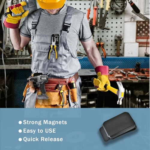bjsdkff Magnetic Tool Holder Super Strong Tool Holster, Magnet Belt Clip Neodymium Magnet Leather Sleeve for Screws, Hammers, Sockets, Pliers, Drills, Wrenches Magnetic Tools and Hardware 2 Pcs - Image 5