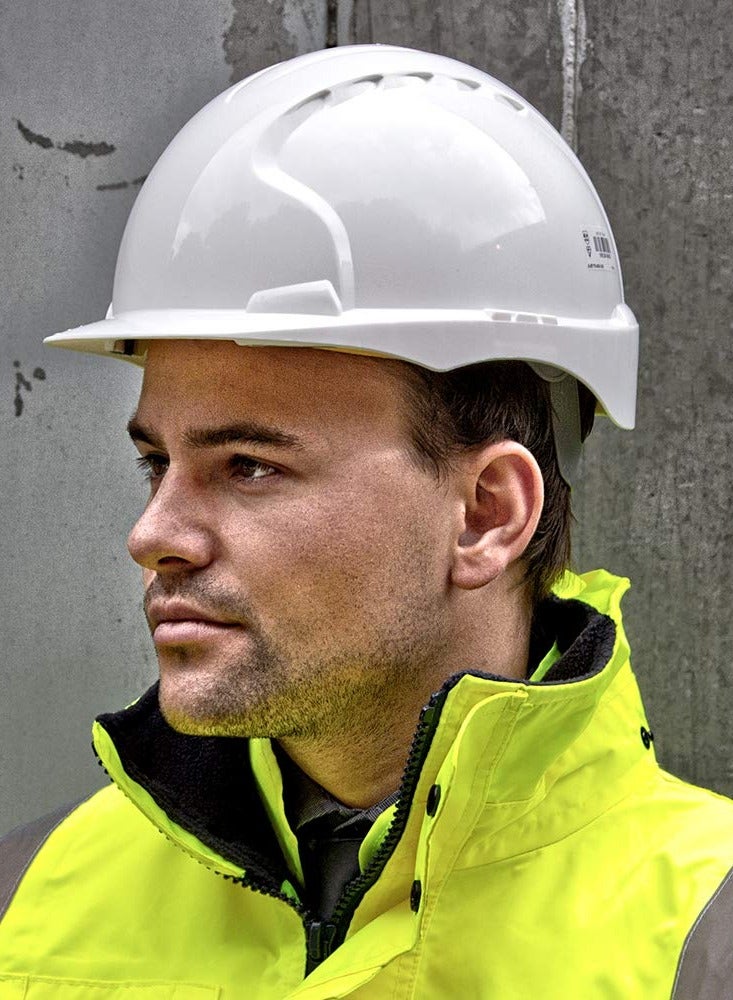 Builders Safety Work Helmet - Multi-Position 6 Point Adjustable Hard Hat, Yellow - Image 4