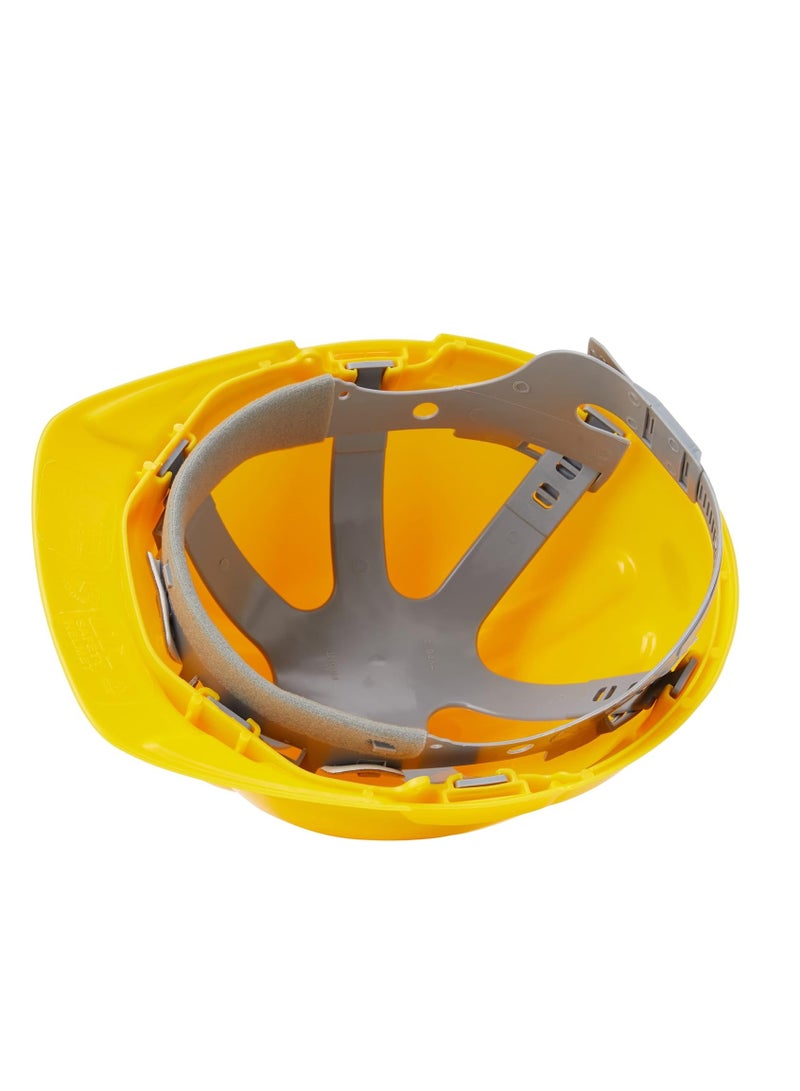 Builders Safety Work Helmet - Multi-Position 6 Point Adjustable Hard Hat, Yellow - Image 2