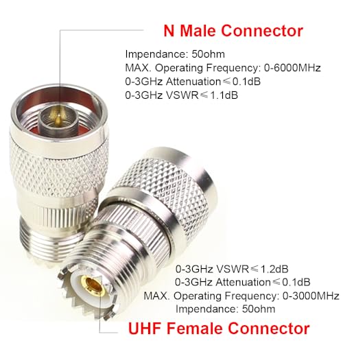 exgoofit N Male to UHF Female Pack 3pcs RF Antenna Coaxial Coax Adapter SO-239 Jack Coax Adapter SO239 Connector - Image 2