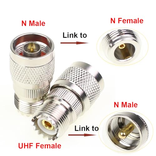 exgoofit N Male to UHF Female Pack 3pcs RF Antenna Coaxial Coax Adapter SO-239 Jack Coax Adapter SO239 Connector - Image 3